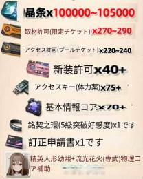 ✨晶条×100000~105000 ✨専訪許可（限定チケット）×270~290