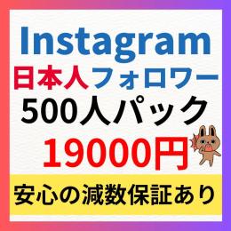 【お得500人パック】Instagram日本人フォロワー500人増加