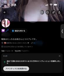 【収益実績あり】X垢譲渡｜1万フォロワー｜7日313万imp｜4月利益36万超