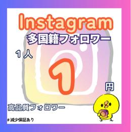 【高品質】Instagram多国籍フォロワー増やします！【減少保証付】