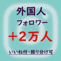 インスタフォロワー・振り分け可【外国人】2万人・いいね400＆保証付き ★小幅減少