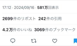 インプ580万 日本人フォロワー4500人