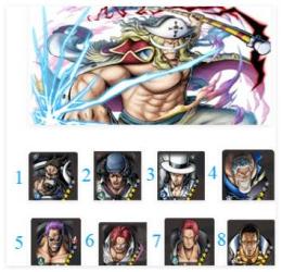 8選1！Android専用　白ひげ+画像1体指定！+ダイヤ4400+金欠片6200+★6キャラ35