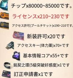 日本サーバー 晶石80000~85000個+インタビュー許可210~230枚+アクセス許可190枚
