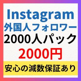 【2000人パック】Instagram多国籍フォロワー2000人増加