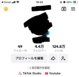 TikTokフォロワー4.4万人