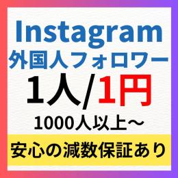 【人気】高品質Instagram多国籍フォロワー1000人増加代行