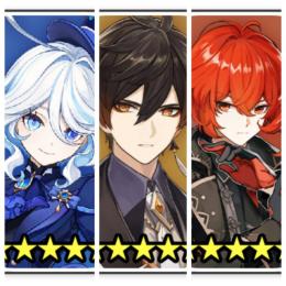 ⭐5フリーナ+⭐5鍾離+⭐5ディルック+原石41182+紡がれ1+出合い76