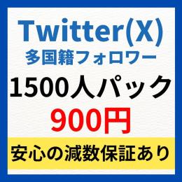 【1500人パック】Twitter多国籍フォロワー1500人増加