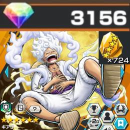 【SSリーグで無双中🔥】超フェス ギア5 ニカ ルフィ 100レベ‼️ダイヤ3,156個あり🔥