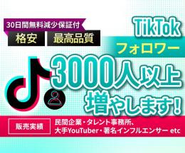 【格安】TikTok 3000人フォロワー増やします！