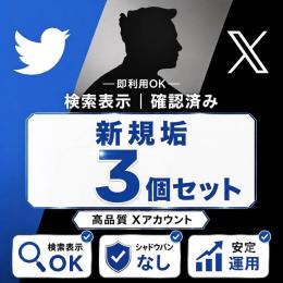 【コスパ最強✨】「シャドウバン無　凍結に強い🔥検索で話題に即載る新規垢✕3個セット