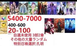 【画像の所持】聖晶石5400～7000個、果実400～600低在庫,特別召喚未使用,即時対応