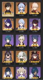 引退アカウント✨️ 星5  14   甘雨＋アモス  胡桃＋胡麻 雷電1凸 ＋草薙