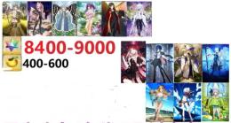 8400石+サポート5~6体+人気キャラ