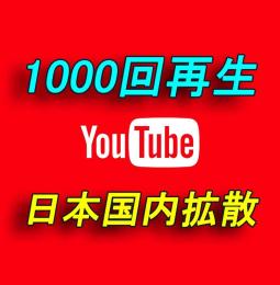 YouTube 日本国内再生回数増加＋1000回付与【30日間の減少保証付】