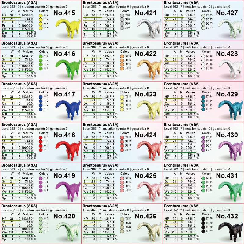 Asa まとめ売り 〓〓〓*:ARK・ﾟASA*:・ﾟ格安成体恐竜一覧✧*:ver4:・ﾟ〓〓｜ASA