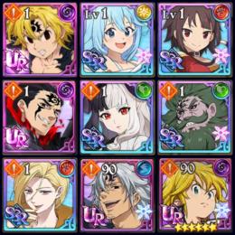 激安 石900以上 7周年 七つの大罪メリオダス＋アクア＋鎮魂のヘル＋圧制者魔神王 UR.SSR多数