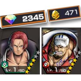 Redシャンクス 赤犬 ダイヤ2345 かけら471 バウンティ ゲームクラブ