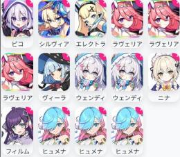 0.06％x6 ピコ+エレクトラ+シルヴィア+ラヴェリアx3+ヴィーラ+ウェンディx2+フィルム