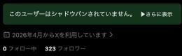 No シャドウバン　半年old　フォロワー300人