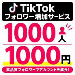 TikTokフォロワー1000人  フォロワー増加　代行