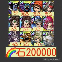 在庫@1🌈【初期垢石20万竜王ハーゴンエイトピサロ4体完凸 ロト血3凸 ロト女2凸 ルビス