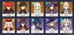 冒険レベル１０初期垢　星五キャラ５体　鍾離、クレー、ディルック、モナ、ジン