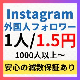 【人気】高品質Instagram多国籍フォロワー1000人増加代行