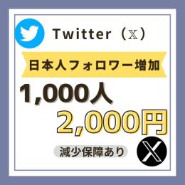 🎊SALE価格据え置き中🎊Twitter(X)日本人フォロワー1,000人【高品質★最安値1人2円】