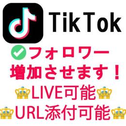 TikTokフォロワー増加させます！✅ライブ可能✅URL添付可能✅ゲーム配信も可能✅最高品質