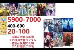 【画像の所持】聖晶石5900～7000個、果実400～600低在庫,特別召喚未使用,即時対応