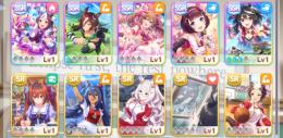 リセマラ　SSR9枚(5種)　キタサンブラック3凸、ニシノフラワー、他