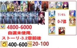 【画像の所持】水着シエル×5+聖晶石4800-6000個+果実400-600個+呼符20-100枚+