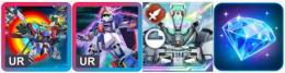 ダイヤ100003個+SSRチケット2枚+自選UR1枚+単発チケット39枚+ゴッドガンダム+Zガンダ