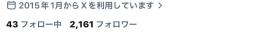 2015年作成2000リアルフォロワーアカウント(shadowbanなし)