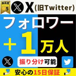 X(Twitter)フォロワー【+10,000人】増加/高品質【減少保証付】