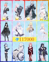 👑最高峰💎117000制服ネル☆5 リオ ホシノ臨戦☆5 シロコテラー☆5 水着ハナコ☆5 ミカ