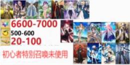 画像のキャラは所持中+聖晶石6600-7000個+果実500-600+その他