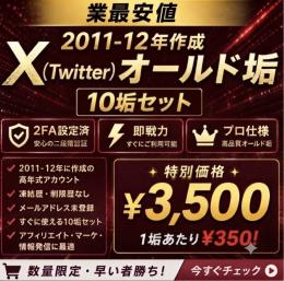 【🔥業界最安値🔥】10垢3500円｜2011~12年作成𝕏プロ仕様オールド垢  2FA設定