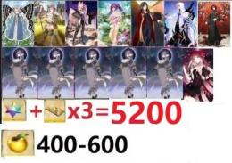 🍉聖晶石+呼符×3=5200個+果実400-600個+ウルズ宝具5+その他