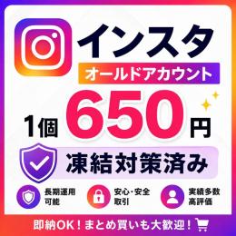 【1年以上前oldアカウント】Instagram 2fa済み　1個セット