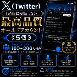最高品質オールドアカウント《5個》【品質に妥協しない】日本人フォロワー100〜200人付き