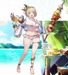 水着ユスリン+ 石54000-60000個 +5★募集券5-7枚+ガチャ券520-550枚