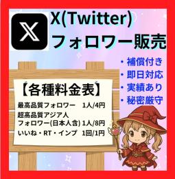 【最高品質】X(Twitter)フォロワー販売/業界最安値/補償付き/即日対応/秘密厳守