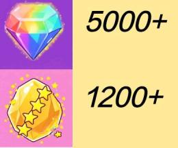 IOS専用 ダイヤ5000個＋金のかけら1200枚+4★60—70個。