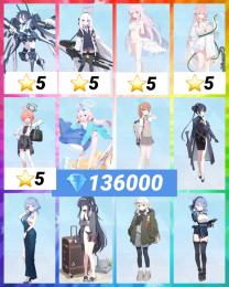🍀神初期垢💎13万アリス臨戦☆5 ケイ☆5 ミカ水着☆5ハナコ水着☆5ネル制服☆5