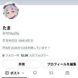 【値下げ中】Twitterアカウント フォロワー12000人 高インプレッション 高いいね