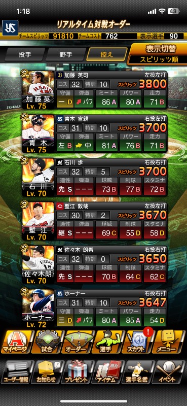 プロスピデータ プロ野球スピリッツデータ｜プロスピA｜ゲームクラブ