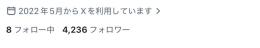 フォロワー4000人アカウント
